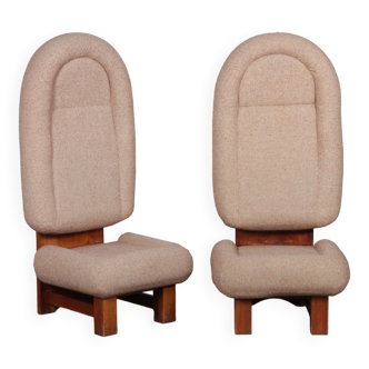 Paire de fauteuils hauts des années 1970