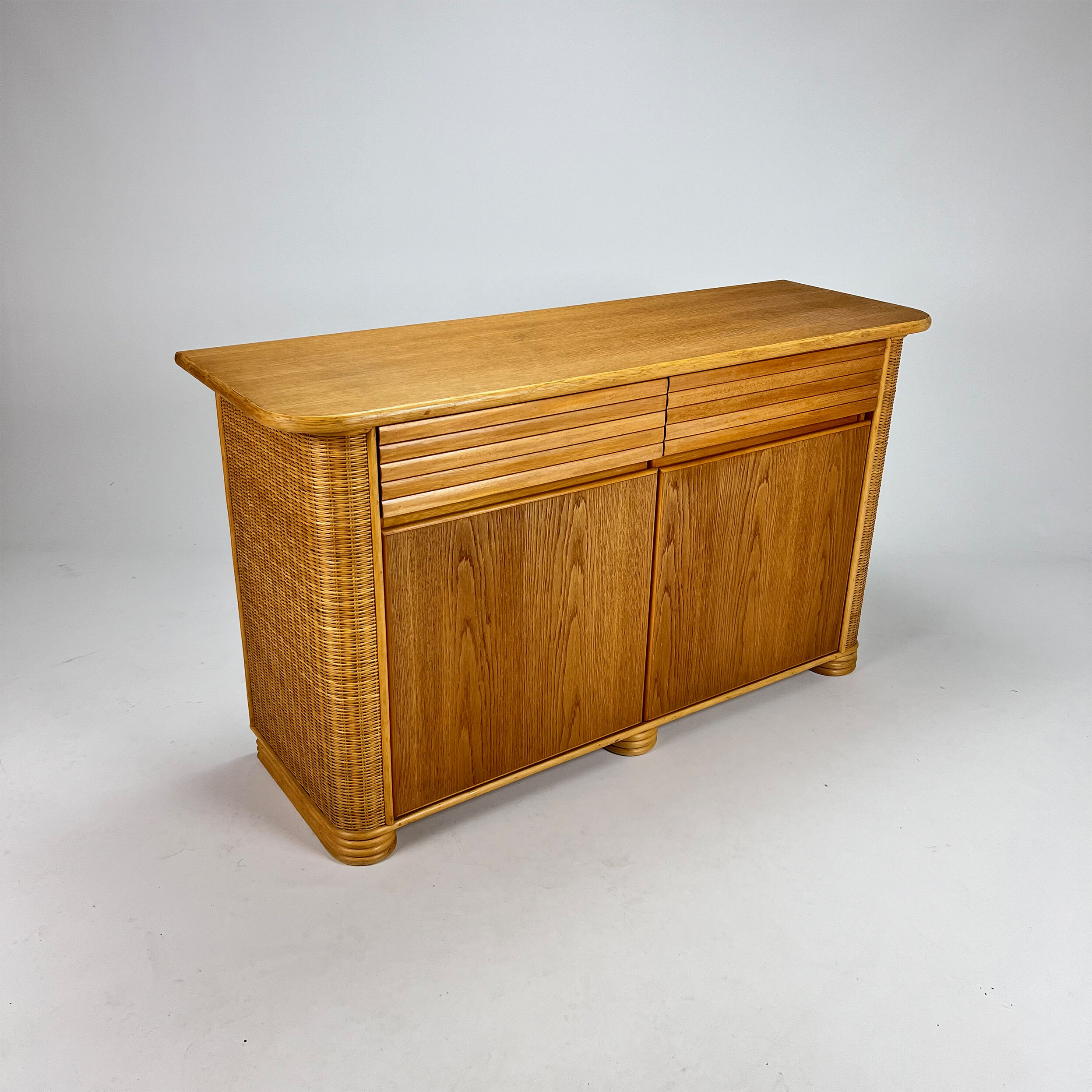 Vintage Bamboo and Wood Sideboard, 1970s
