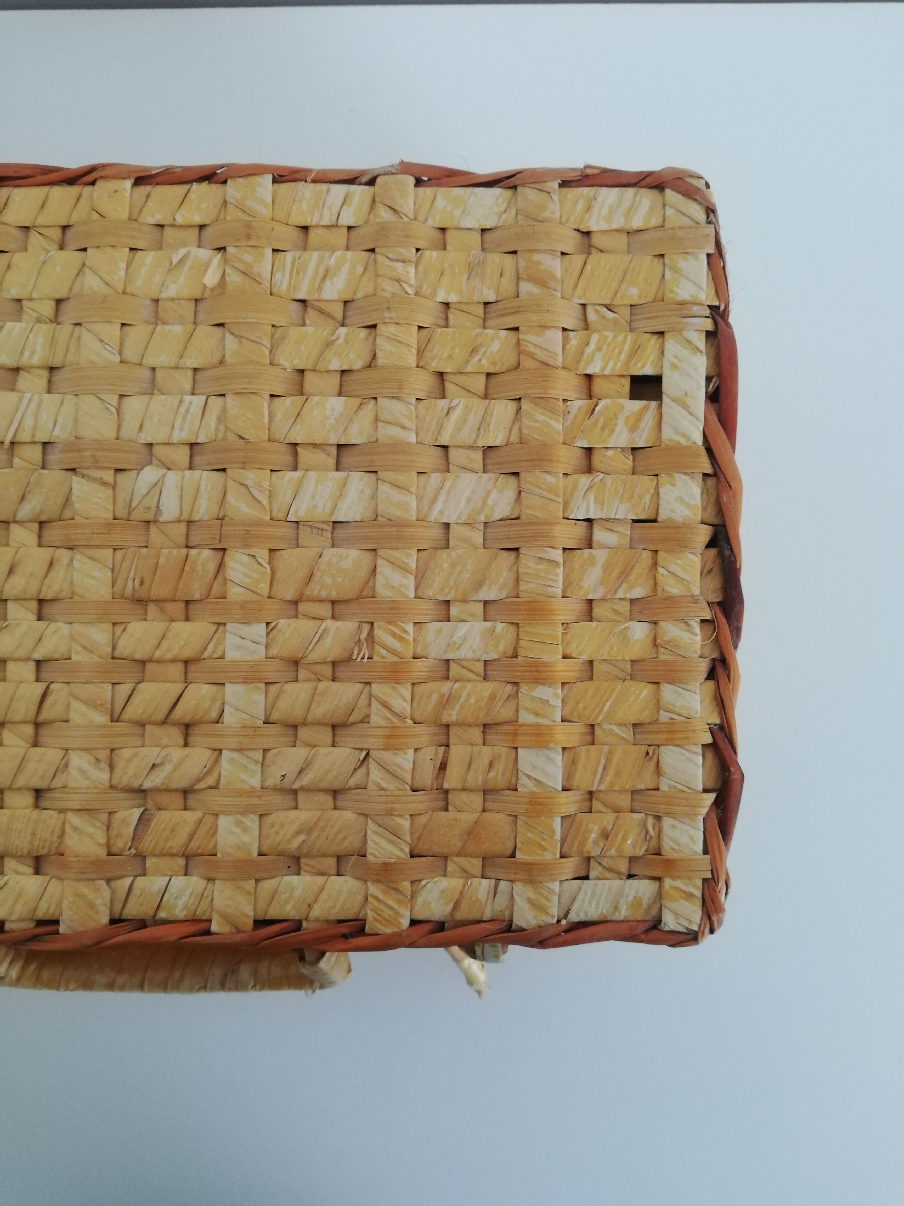 Vintage wicker suitcase