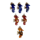 Six petits hippocampes de Murano en verre.