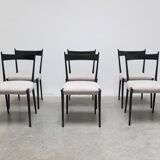 Rare set of 6 'S11' dining chairs by Alfred Hendrickx for Belform, 1950s