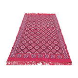 Large Berber carpet with diamond patterns handmade in pure wool