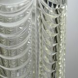 Large moulded glass vase, draped decoration, vintage 1960s.