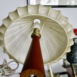 Vintage cocoon mahogany table lamp attributed to achille castiglioni 1960