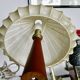 Vintage cocoon mahogany table lamp attributed to achille castiglioni 1960