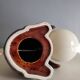 vintage bear lamp in brown ceramic and white opaline globe