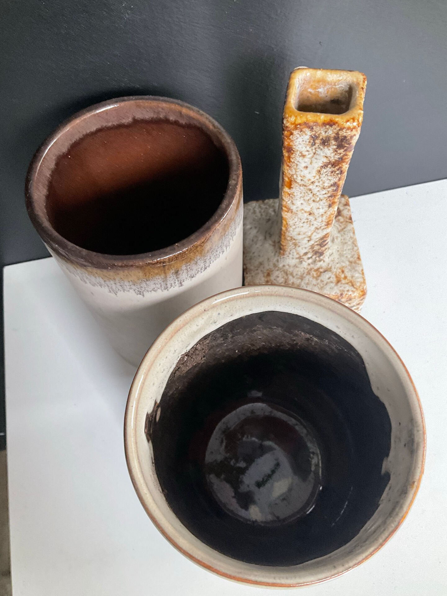 Vintage trio of ceramic vases