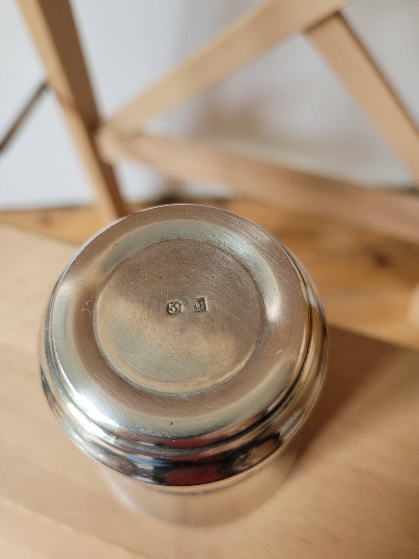 Silver tambourine with diamond pattern