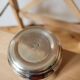 Silver tambourine with diamond pattern