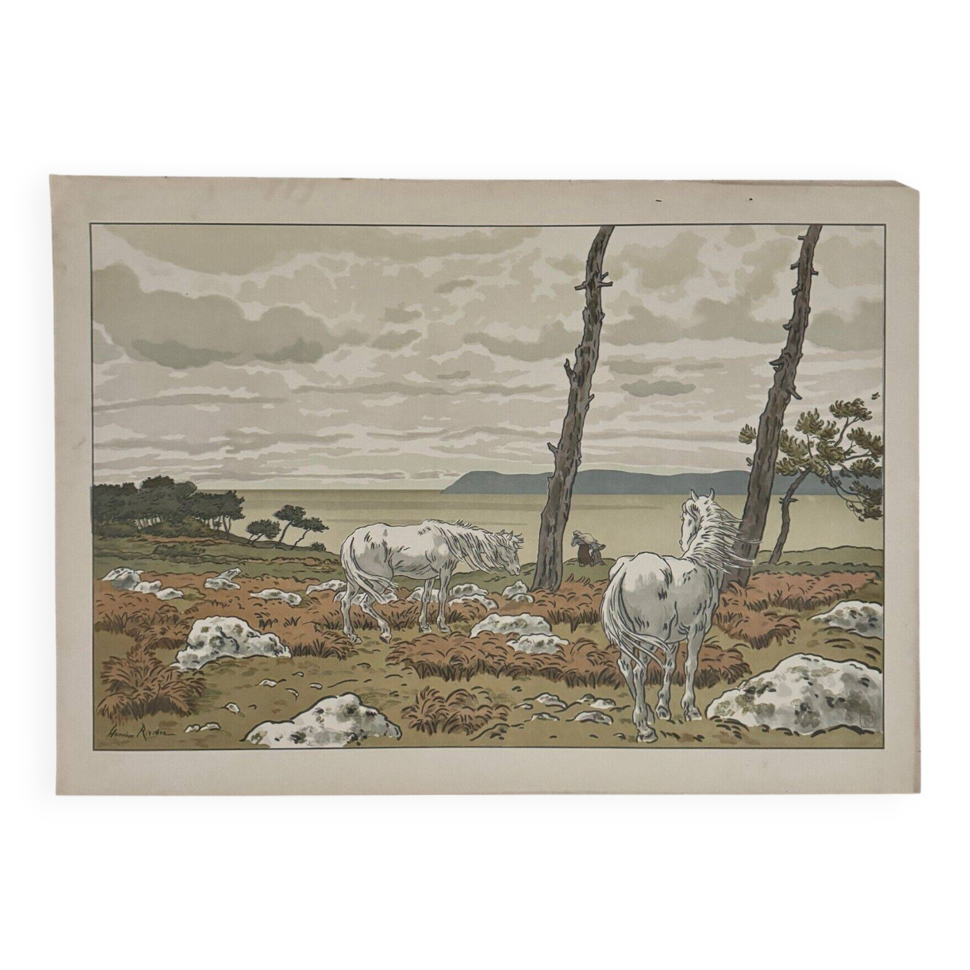 Lithograph by Henri Rivière Aspects of Nature - The Bay