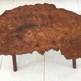 Brutalist coffee table in elm magnifying glass