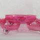 Vintage glasses service cup pink for 7 with service bowl