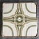 Ceramic tile trivet with vintage pattern woven wicker outline