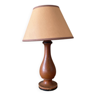 Small table lamp in old turned wood