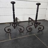 Pair of 19th C. cast iron andirons