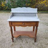 Dressing table, vintage console in white marble