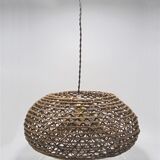 Braided wood pendant lamp