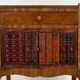 Antique Louis XV Style Bedside Table - Wood & Leather