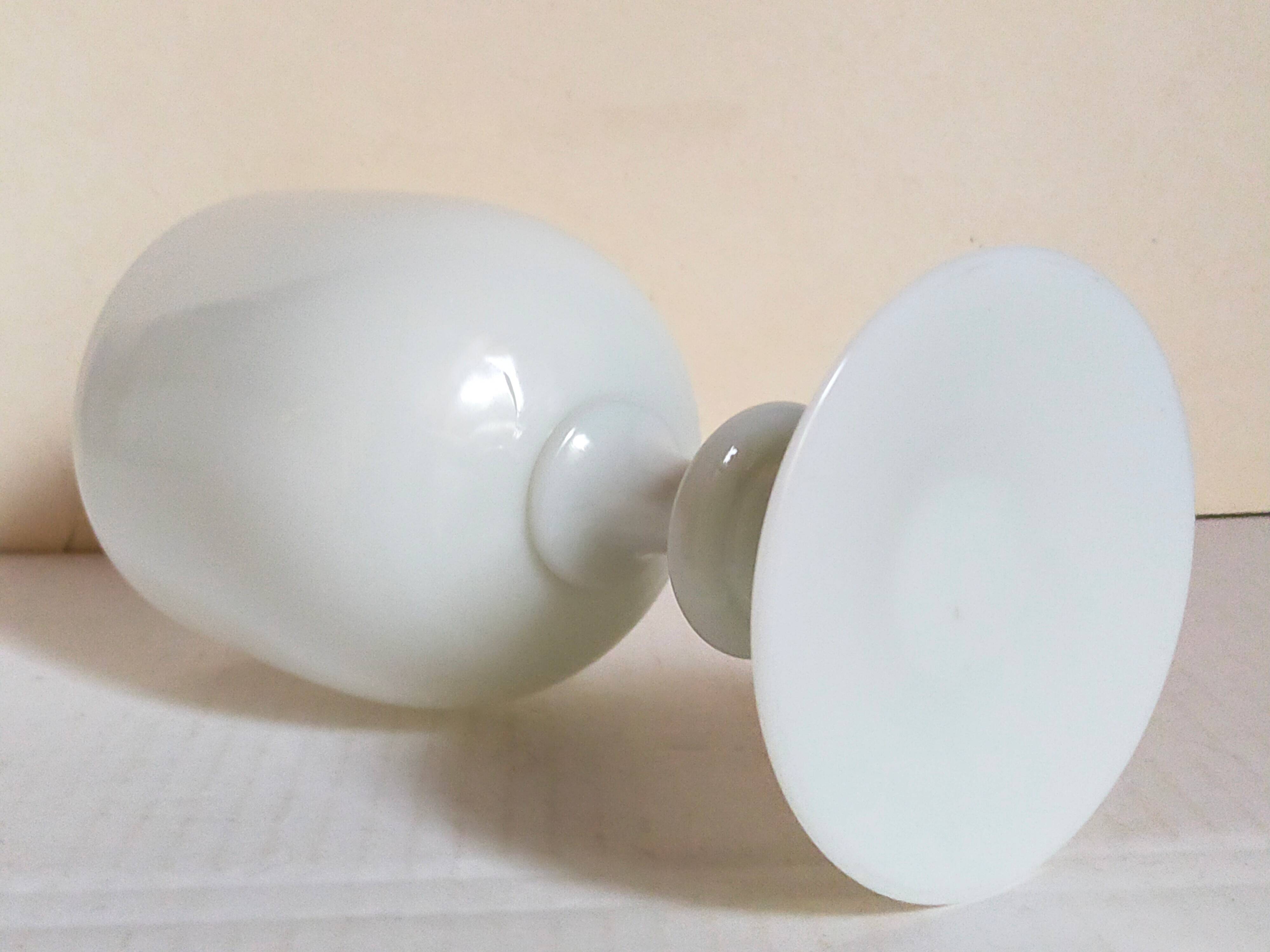 Vintage white opaline vase-cup 16.5 cm