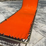 Vintage deckchair 1970 orange