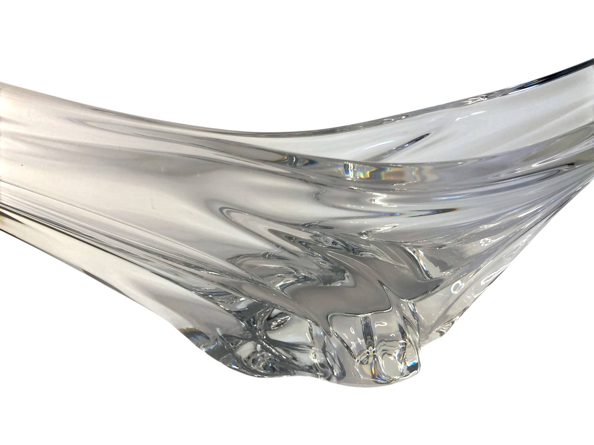 Daum, important crystal centrepiece and trinket dish from around 1950.