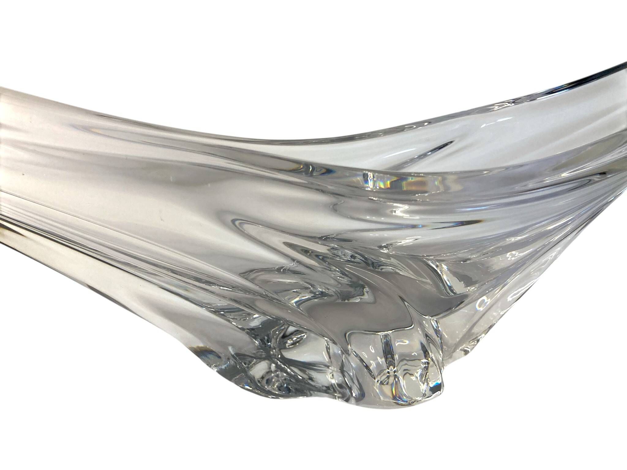 Daum, important crystal centrepiece and trinket dish from around 1950.