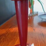 Lamp from the 40s/50s by Maison Lancel, covered in Bordeaux leather