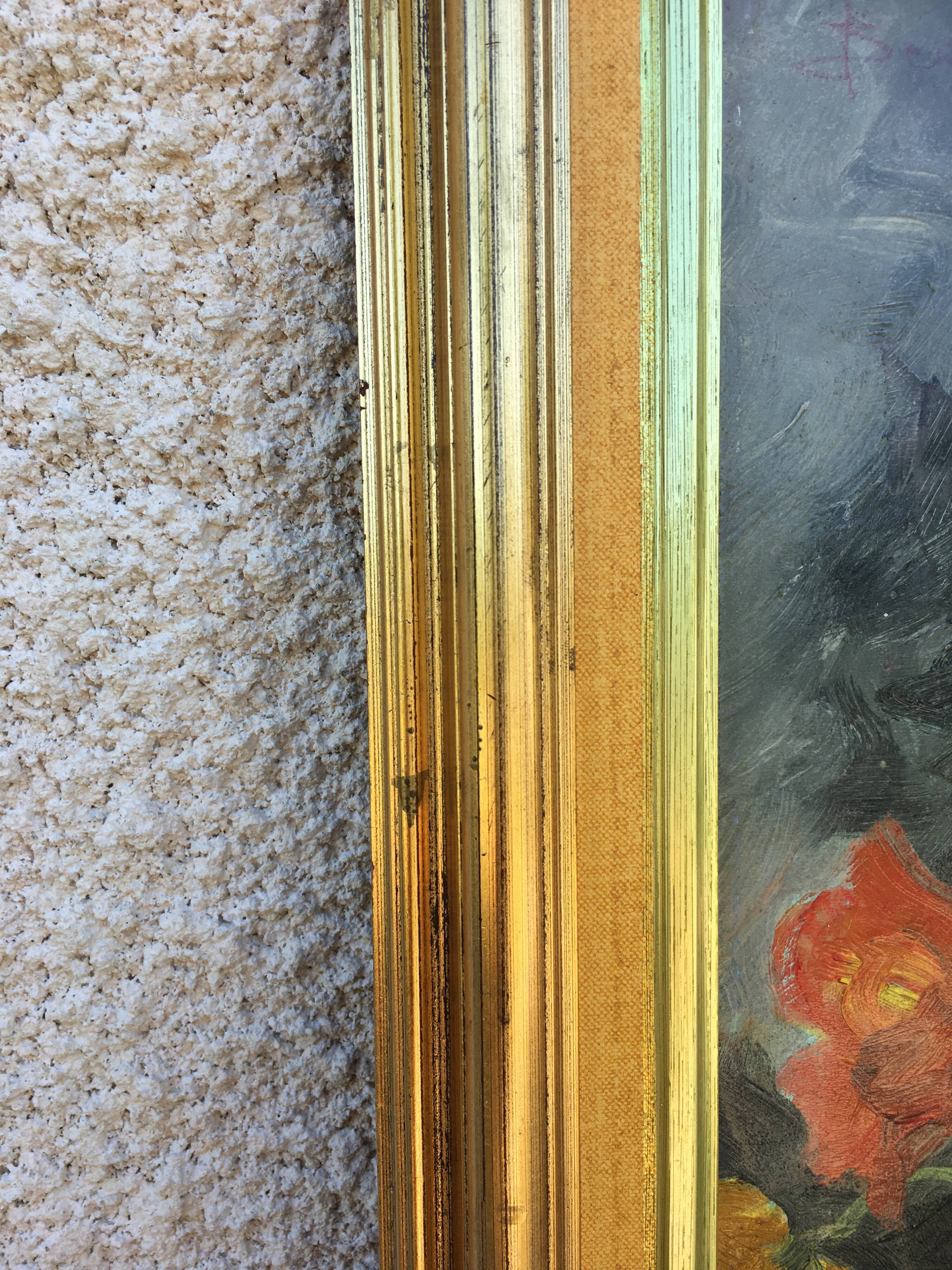 Painting on wood bouquet of flowers