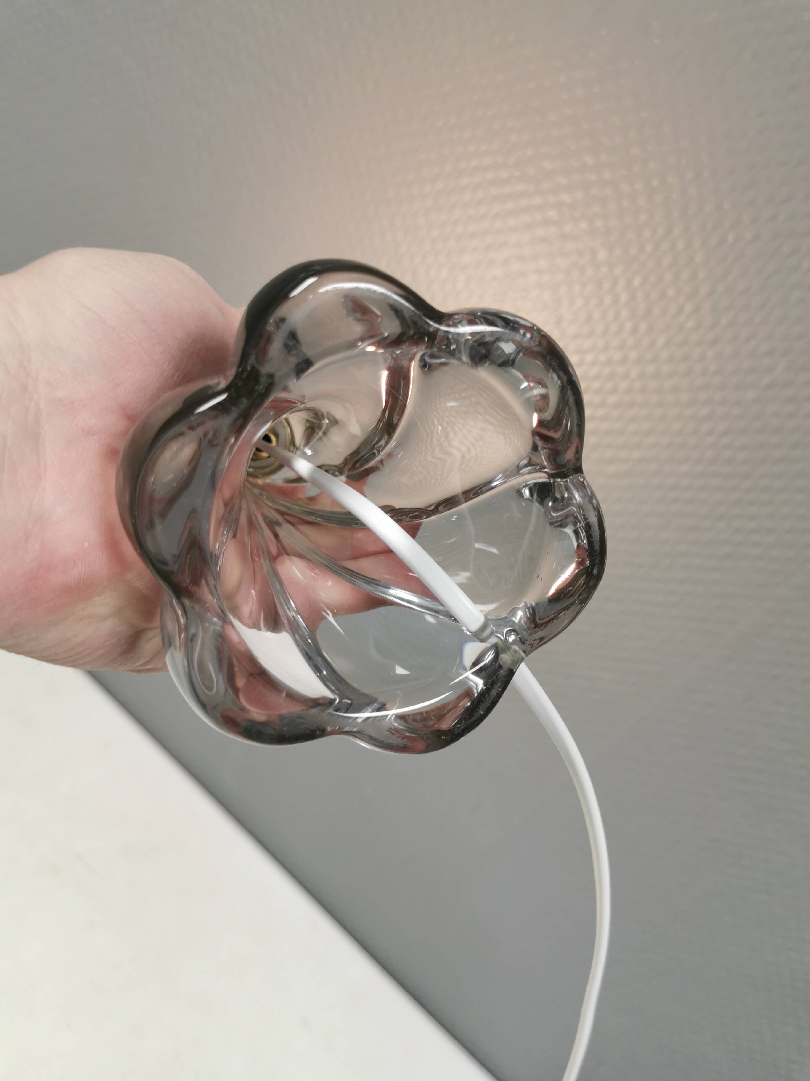 Crystal table lamp from Vannes-le-Châtel, France, 1960s.