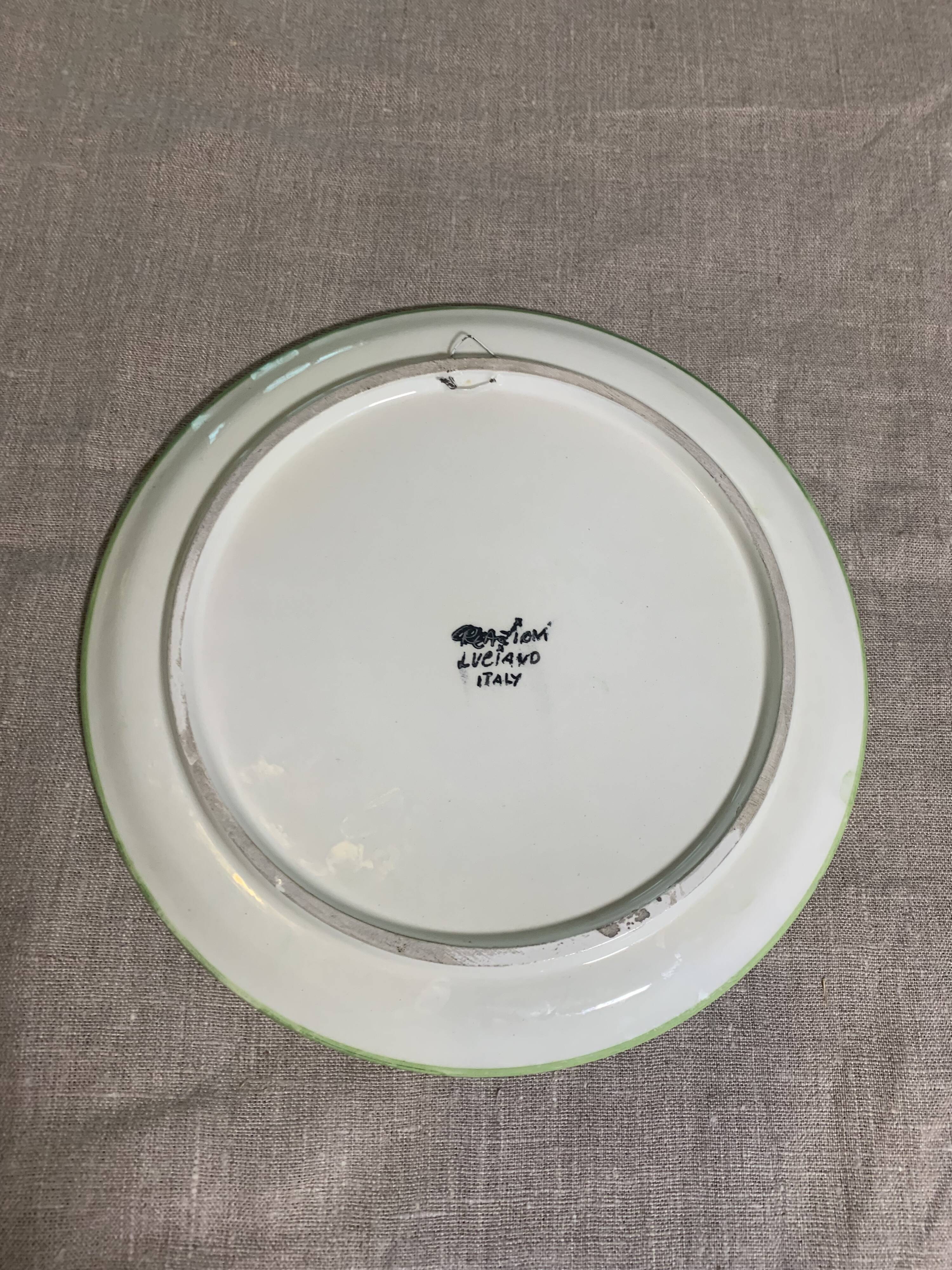 Decorative hanging plate, fruit model, in glazed ceramic
