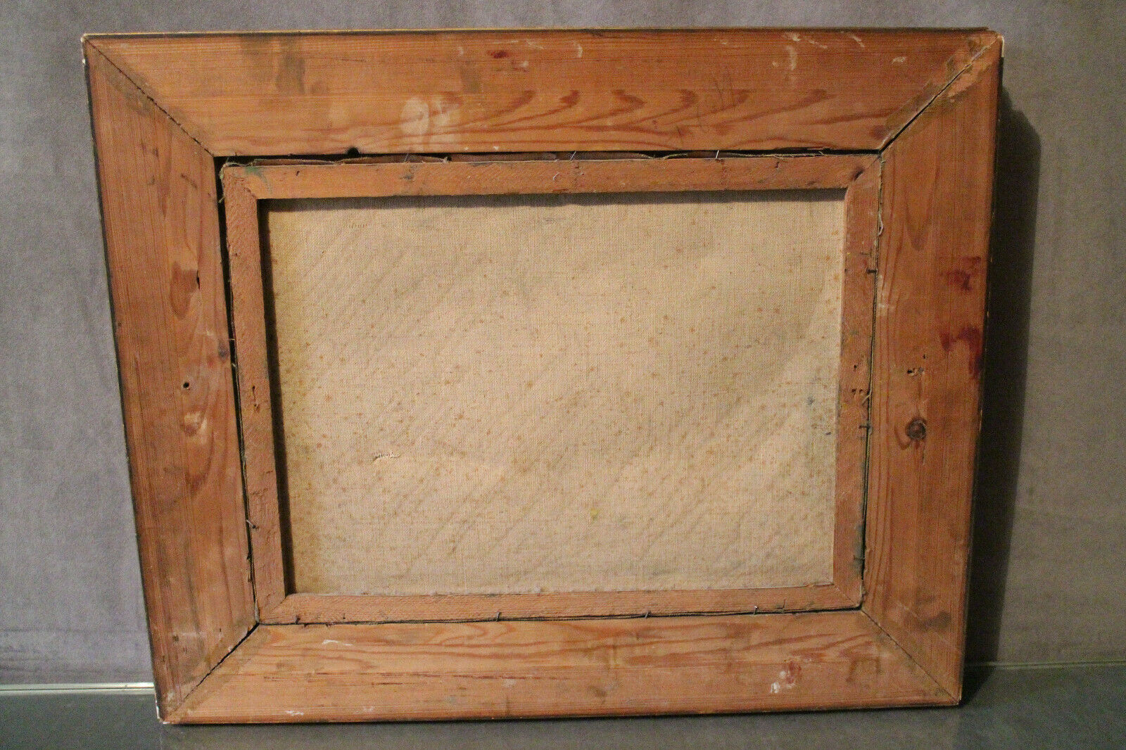 Table oil on canvas still life frame golden wood Regency style