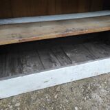 Old rustic Parisian wardrobe patinated white in oak and fir