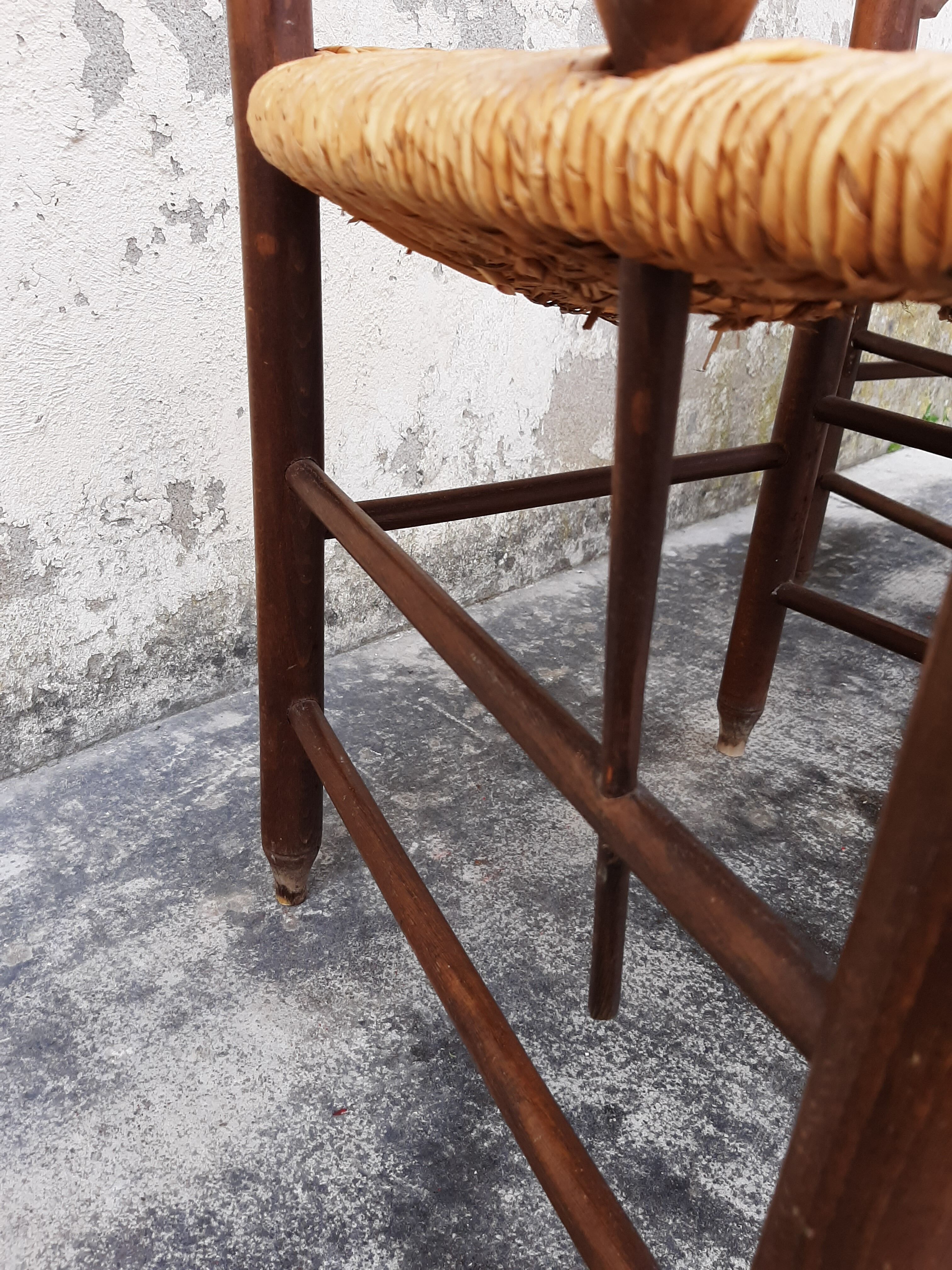 Paire de fauteuils rustique en chêne