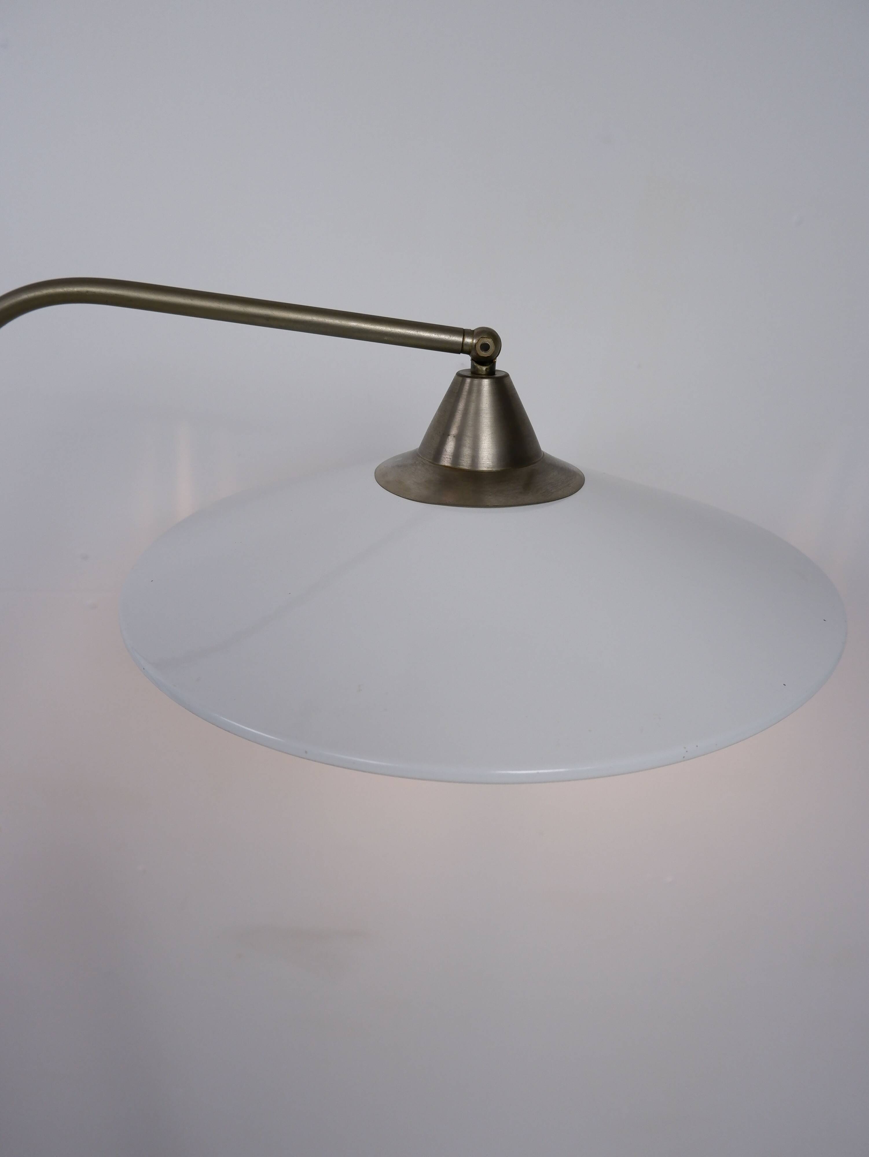 Floor lamp with enamel shade, 1950s