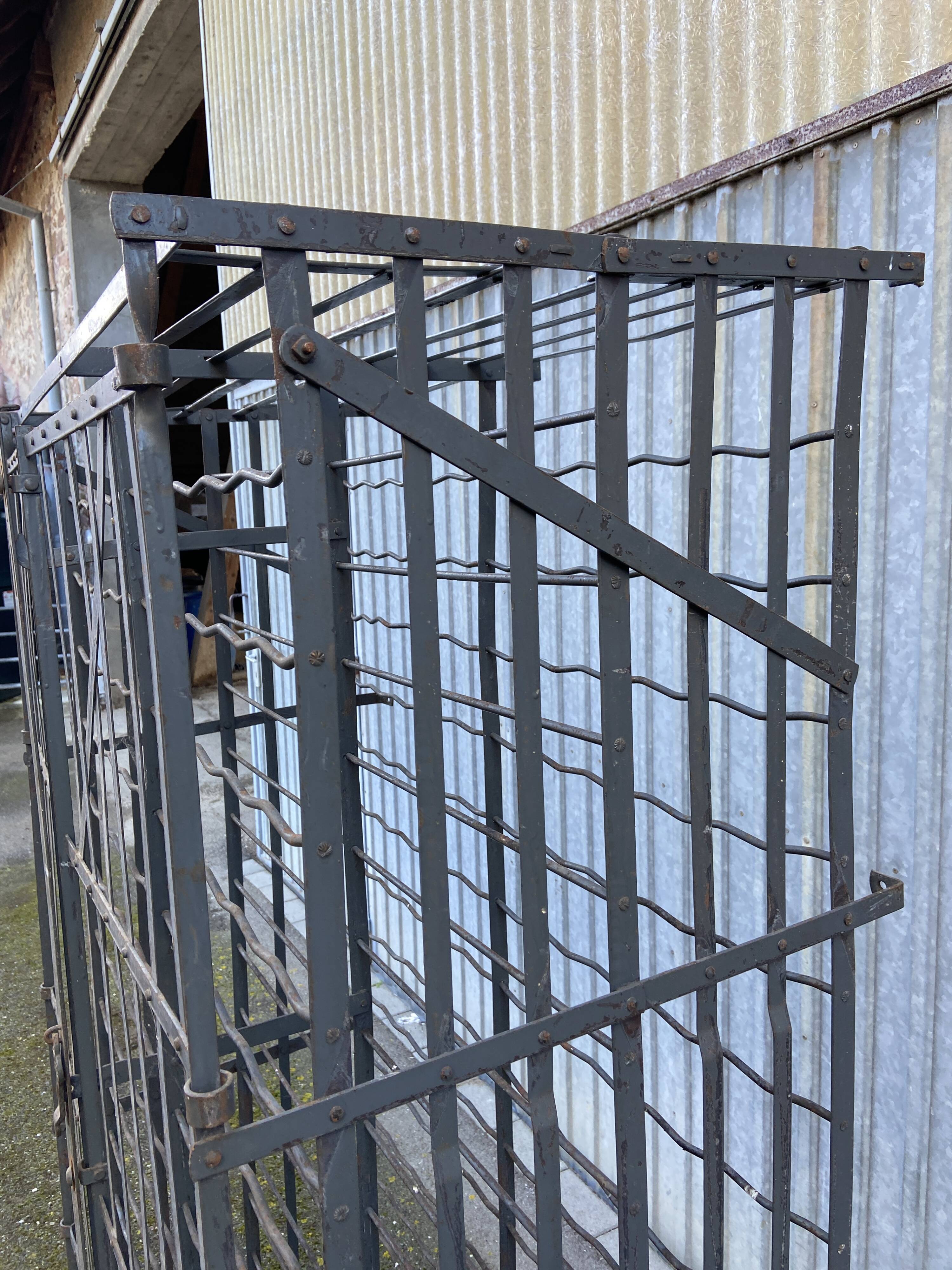 Wrought iron wine cellar 200 bottles French wine cellar Rigidex cellar shelf 1950
