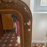 Antique pediment mirror 74x116cm