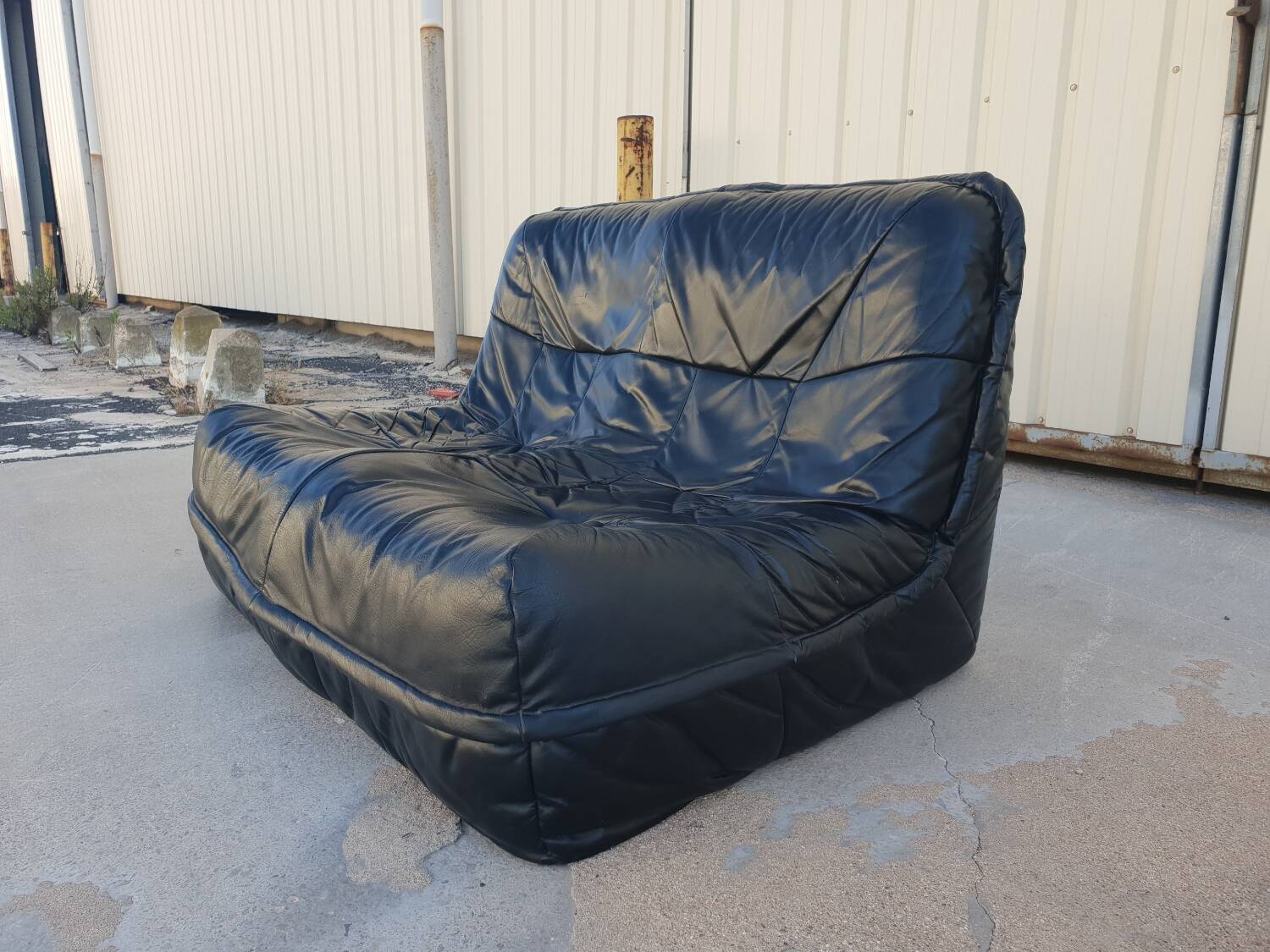 2 seater leather sofa 1970