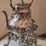 Ancien samovar fontaine à thé en métal argenté