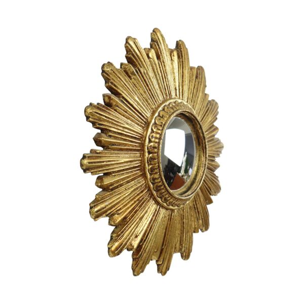 Petit miroir soleil miroir en éclat de soleil en feuille d'or convexe 24 cm