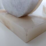 Pair of marble and onyx bookends, geometric design, Art Deco style.