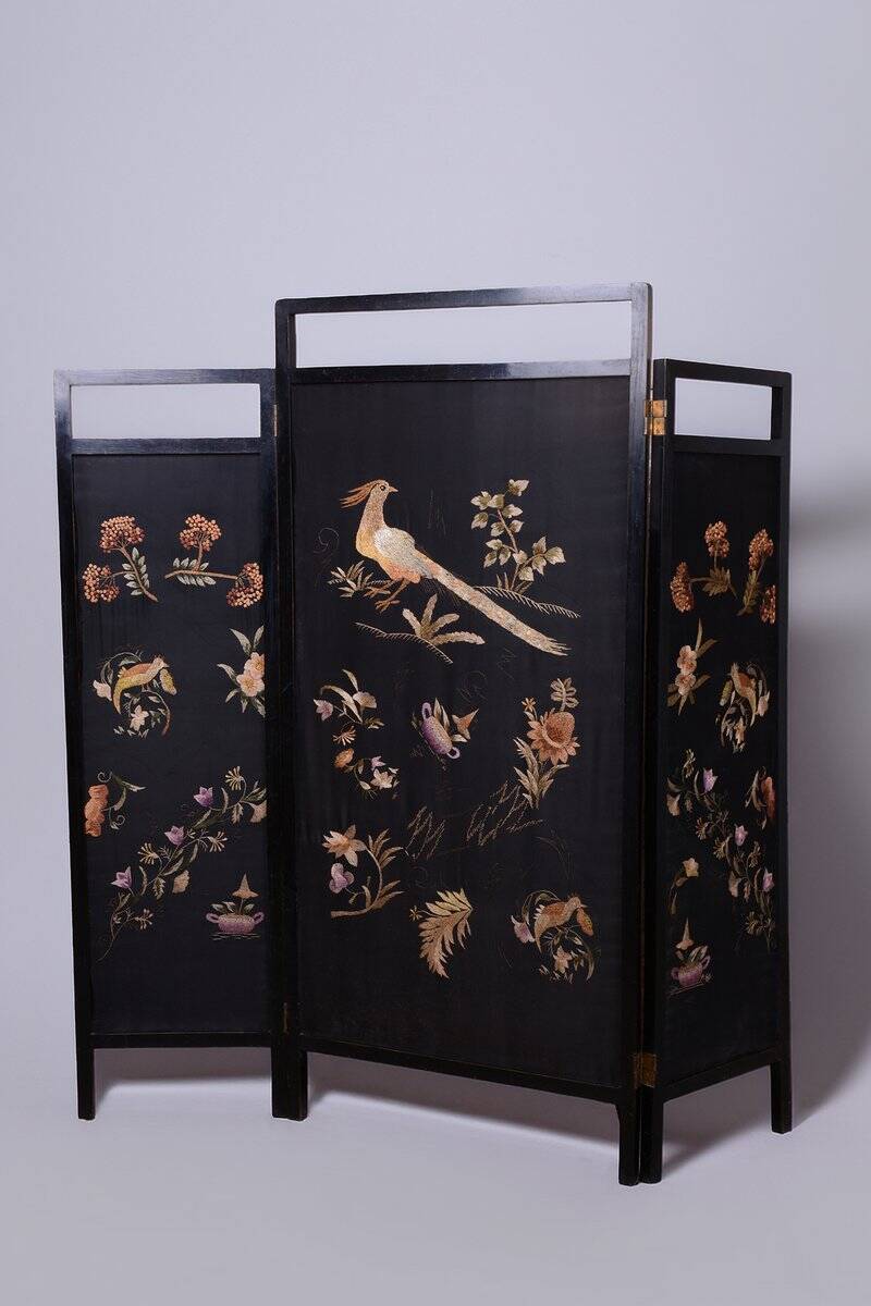 Art Deco Folding Screen in Oak, France, 1920s