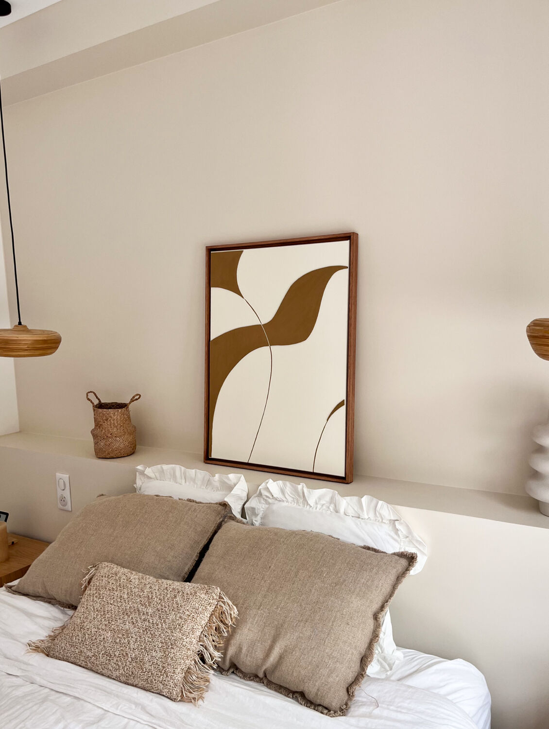 Cream and camel relief table.