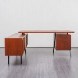 Large 60s vintage desk, L-shaped, in teak