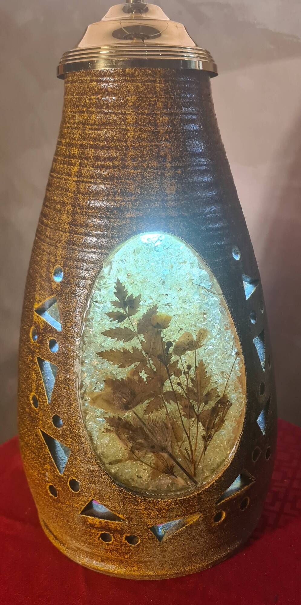 large lamp Accolay 87x44 in ceramic and resin inclusion Vintage/60 to 70