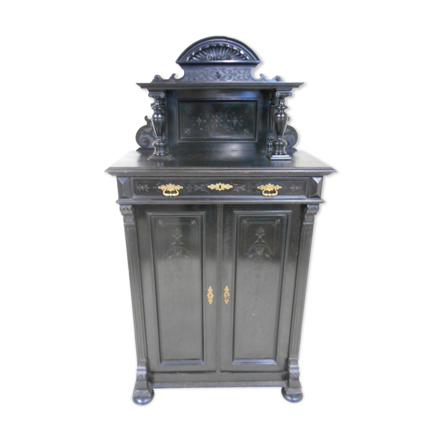 Blackened wooden buffet