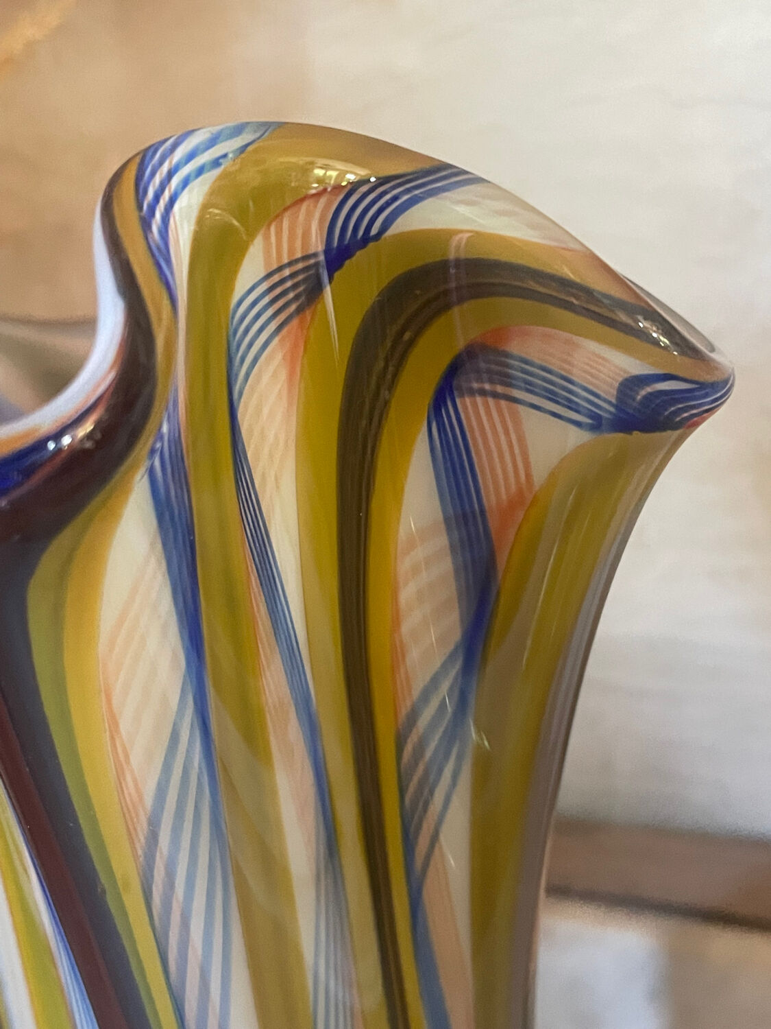 Vintage Murano Striped Vase