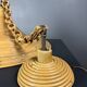 Mid-Century Italian witch hat pencil reed rattan bamboo and brass pendant