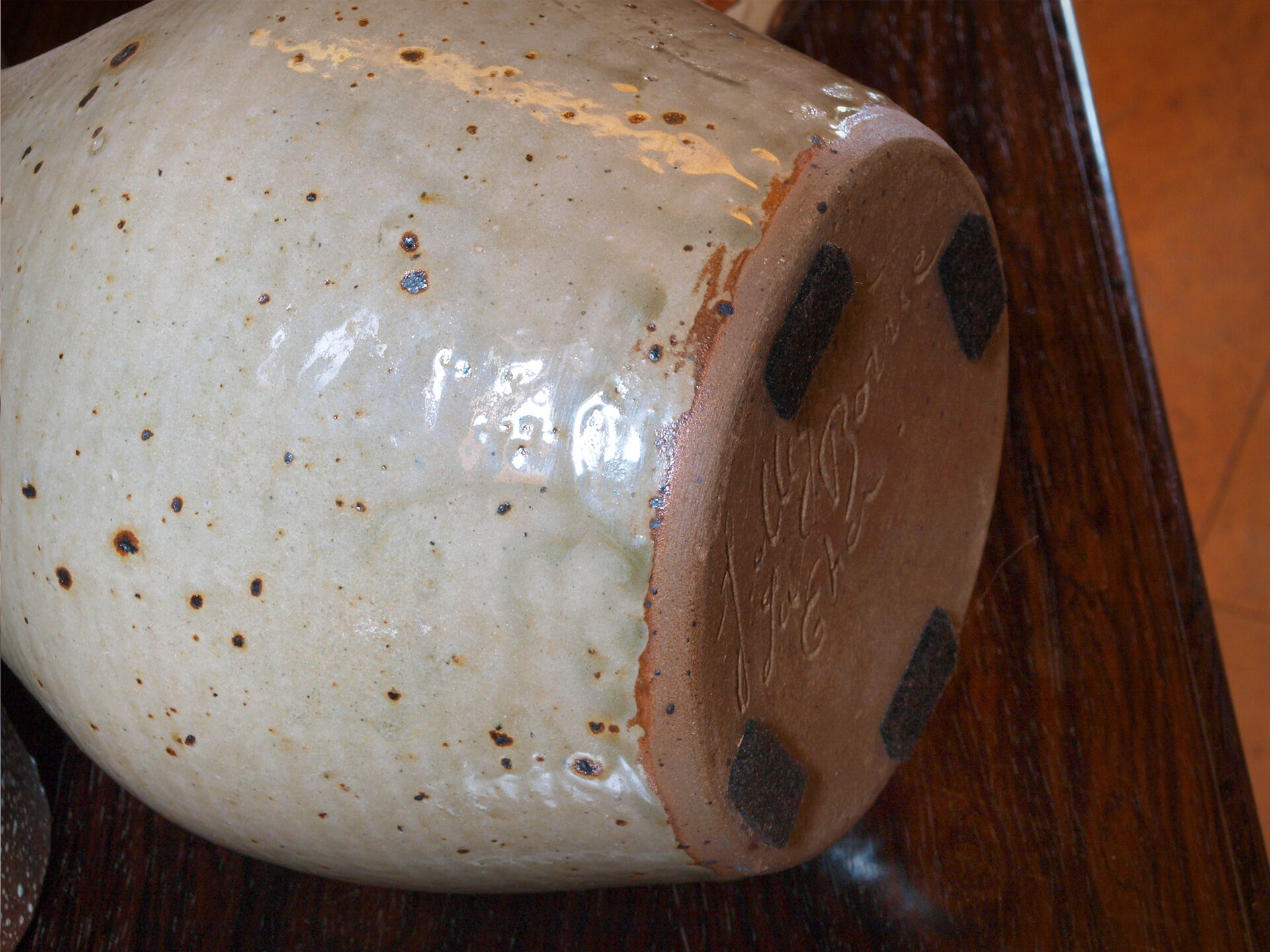 Pyrite sandstone vase by Jean Migeon in La Borne, 60s