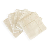 5 serviettes anciennes ajourées en crêpe de coton