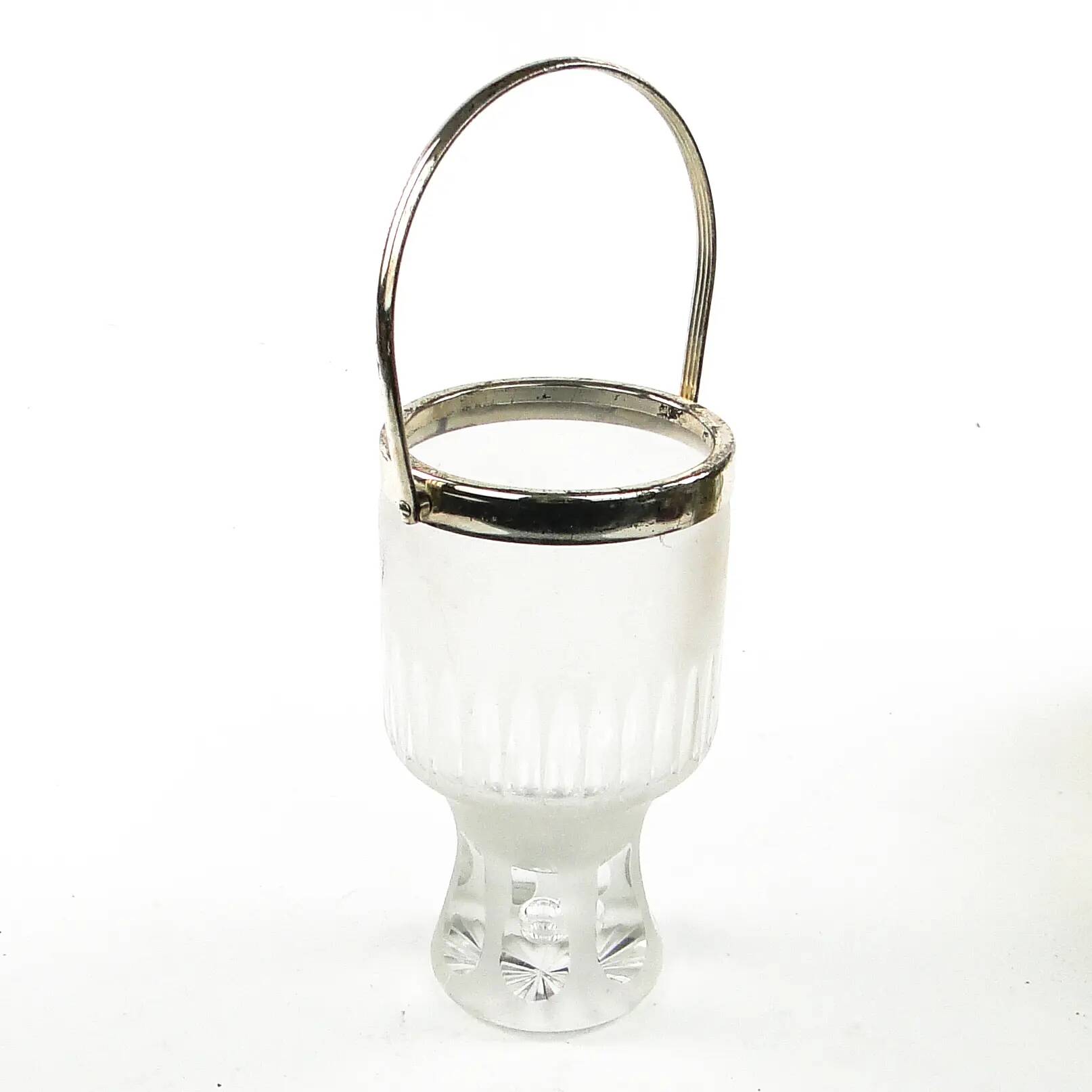 Art Deco ice bucket, glass, Val Saint Lambert, Belgium, 1950s
